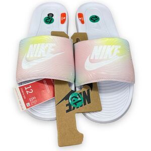 Nike Women's Victori One‎ Slide Print Sz 12 Pure Violet/White Pink Yellow New